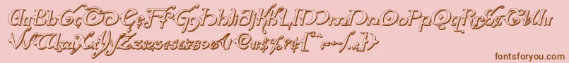 Hollyjingle3Dital-Schriftart – Braune Schriften auf rosa Hintergrund