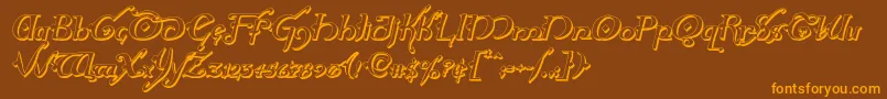 Hollyjingle3Dital Font – Orange Fonts on Brown Background