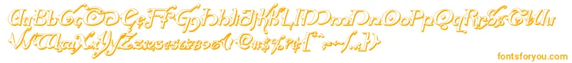 Hollyjingle3Dital-Schriftart – Orangefarbene Schriften auf weißem Hintergrund