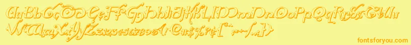 Hollyjingle3Dital Font – Orange Fonts on Yellow Background