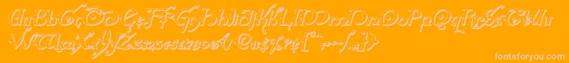 Hollyjingle3Dital Font – Pink Fonts on Orange Background