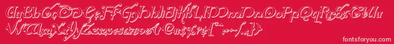 Hollyjingle3Dital Font – Pink Fonts on Red Background