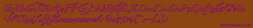 Hollyjingle3Dital Font – Purple Fonts on Brown Background