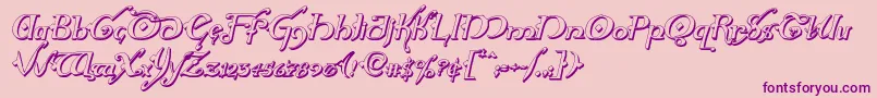 Hollyjingle3Dital-Schriftart – Violette Schriften auf rosa Hintergrund