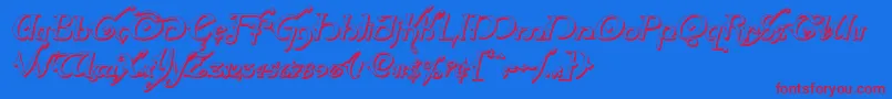 Hollyjingle3Dital-Schriftart – Rote Schriften auf blauem Hintergrund