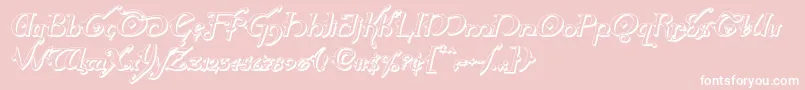 Hollyjingle3Dital-Schriftart – Weiße Schriften auf rosa Hintergrund