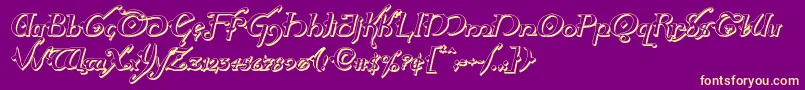 Hollyjingle3Dital-Schriftart – Gelbe Schriften auf violettem Hintergrund