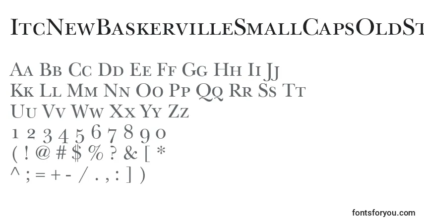 Czcionka ItcNewBaskervilleSmallCapsOldStyleFigures – alfabet, cyfry, specjalne znaki