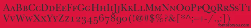 ItcNewBaskervilleSmallCapsOldStyleFigures Font – Black Fonts on Red Background