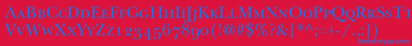 ItcNewBaskervilleSmallCapsOldStyleFigures Font – Blue Fonts on Red Background