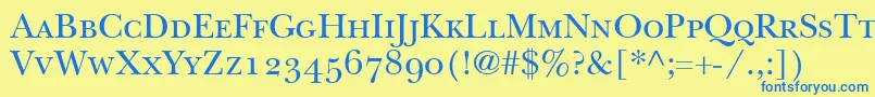 ItcNewBaskervilleSmallCapsOldStyleFigures Font – Blue Fonts on Yellow Background