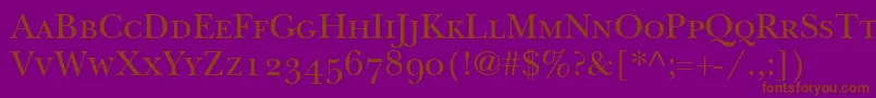 ItcNewBaskervilleSmallCapsOldStyleFigures Font – Brown Fonts on Purple Background