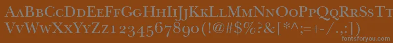 フォントItcNewBaskervilleSmallCapsOldStyleFigures – 茶色の背景に灰色の文字