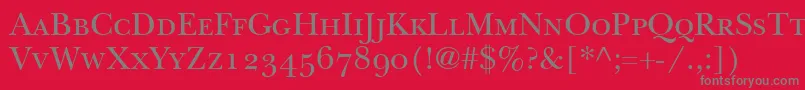 ItcNewBaskervilleSmallCapsOldStyleFigures Font – Gray Fonts on Red Background
