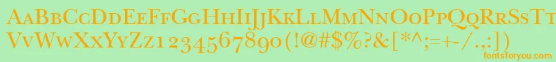 ItcNewBaskervilleSmallCapsOldStyleFigures Font – Orange Fonts on Green Background