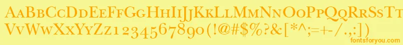 Шрифт ItcNewBaskervilleSmallCapsOldStyleFigures – оранжевые шрифты на жёлтом фоне