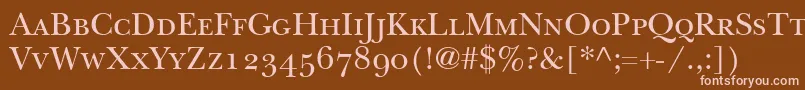 ItcNewBaskervilleSmallCapsOldStyleFigures Font – Pink Fonts on Brown Background