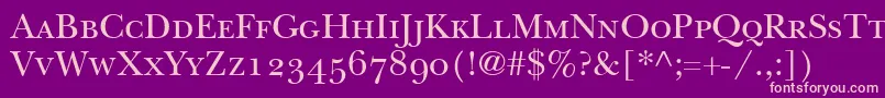 ItcNewBaskervilleSmallCapsOldStyleFigures Font – Pink Fonts on Purple Background