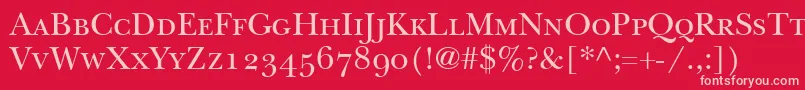 ItcNewBaskervilleSmallCapsOldStyleFigures Font – Pink Fonts on Red Background