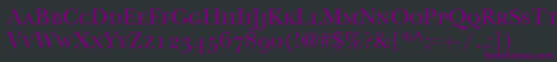 ItcNewBaskervilleSmallCapsOldStyleFigures Font – Purple Fonts on Black Background