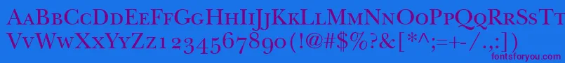 ItcNewBaskervilleSmallCapsOldStyleFigures Font – Purple Fonts on Blue Background