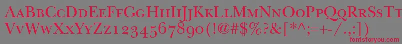 ItcNewBaskervilleSmallCapsOldStyleFigures Font – Red Fonts on Gray Background