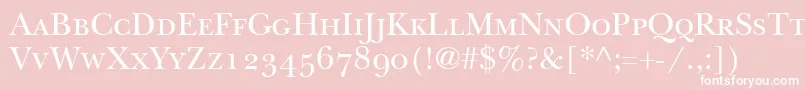フォントItcNewBaskervilleSmallCapsOldStyleFigures – ピンクの背景に白い文字