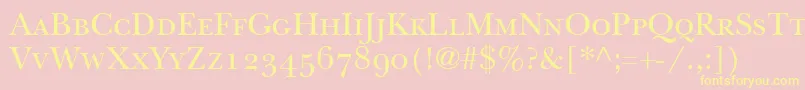 ItcNewBaskervilleSmallCapsOldStyleFigures Font – Yellow Fonts on Pink Background