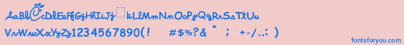 ChickFoolA Font – Blue Fonts on Pink Background