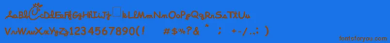 ChickFoolA Font – Brown Fonts on Blue Background