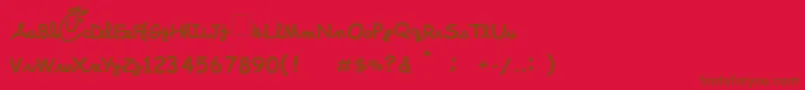 ChickFoolA-fontti – ruskeat fontit punaisella taustalla