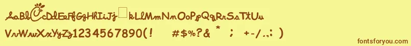 ChickFoolA Font – Brown Fonts on Yellow Background