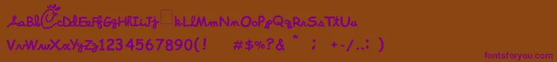 ChickFoolA Font – Purple Fonts on Brown Background