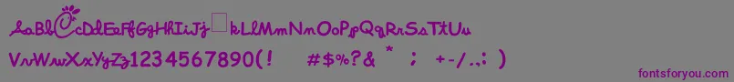 ChickFoolA Font – Purple Fonts on Gray Background