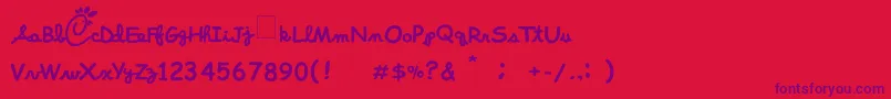 ChickFoolA Font – Purple Fonts on Red Background