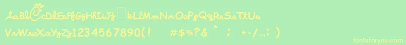 ChickFoolA Font – Yellow Fonts on Green Background