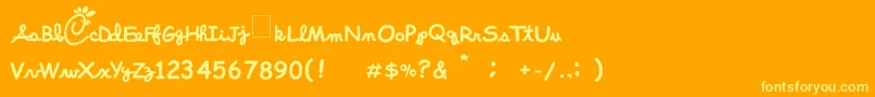 Fonte ChickFoolA – fontes amarelas em um fundo laranja