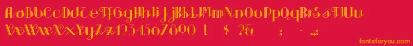 Sarsapar-Schriftart – Orangefarbene Schriften auf rotem Hintergrund