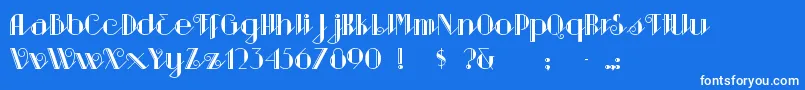Sarsapar-Schriftart – Weiße Schriften auf blauem Hintergrund