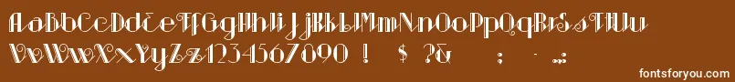 Sarsapar-fontti – valkoiset fontit ruskealla taustalla