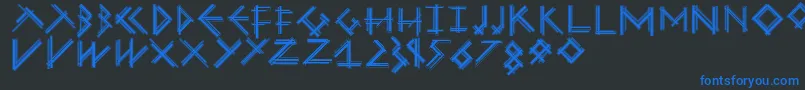 Mousestrokescont Font – Blue Fonts on Black Background