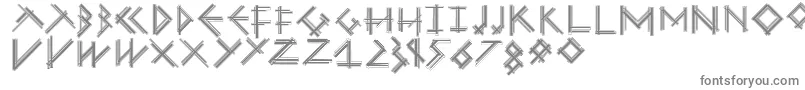 Mousestrokescont-fontti – harmaat kirjasimet valkoisella taustalla