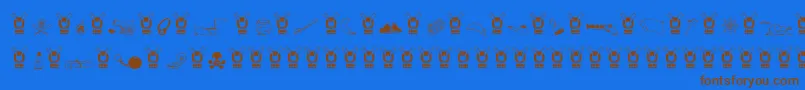 Pirats Font – Brown Fonts on Blue Background