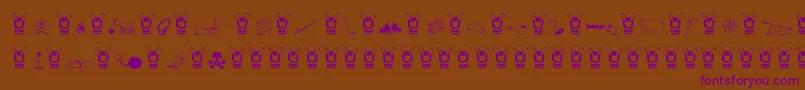 Police Pirats – polices violettes sur fond brun