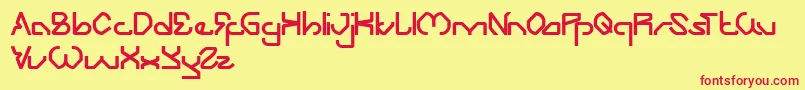 ZoomingTrack Font – Red Fonts on Yellow Background
