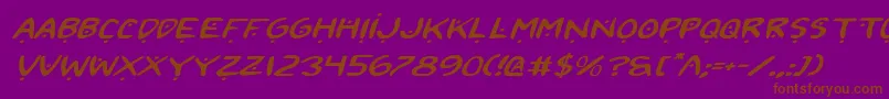 2toon2ExpandedItalic Font – Brown Fonts on Purple Background