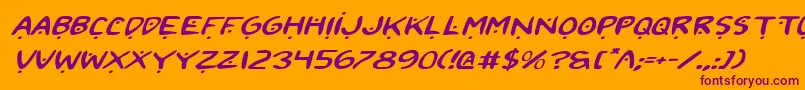 2toon2ExpandedItalic Font – Purple Fonts on Orange Background