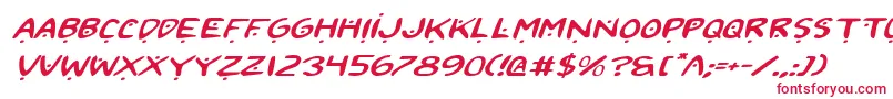 2toon2ExpandedItalic Font – Red Fonts on White Background