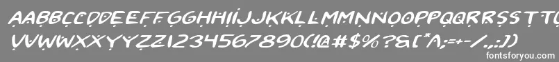2toon2ExpandedItalic Font – White Fonts on Gray Background