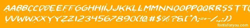 2toon2ExpandedItalic Font – White Fonts on Orange Background